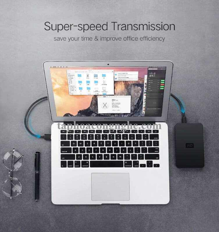 Ugreen 10354 0.5M màu Đen Cáp sạc truyền dữ liệu USB 2.0 sang MINI USB đầu mạ vàng US132 30010354